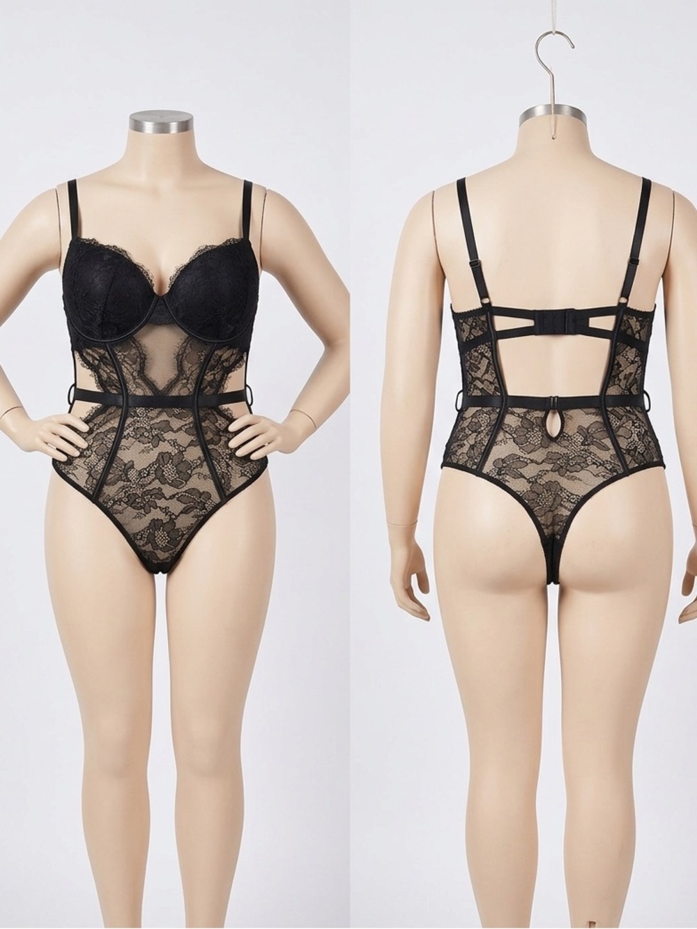 Victoria's Secret Black Lace Underwire Bodysuit